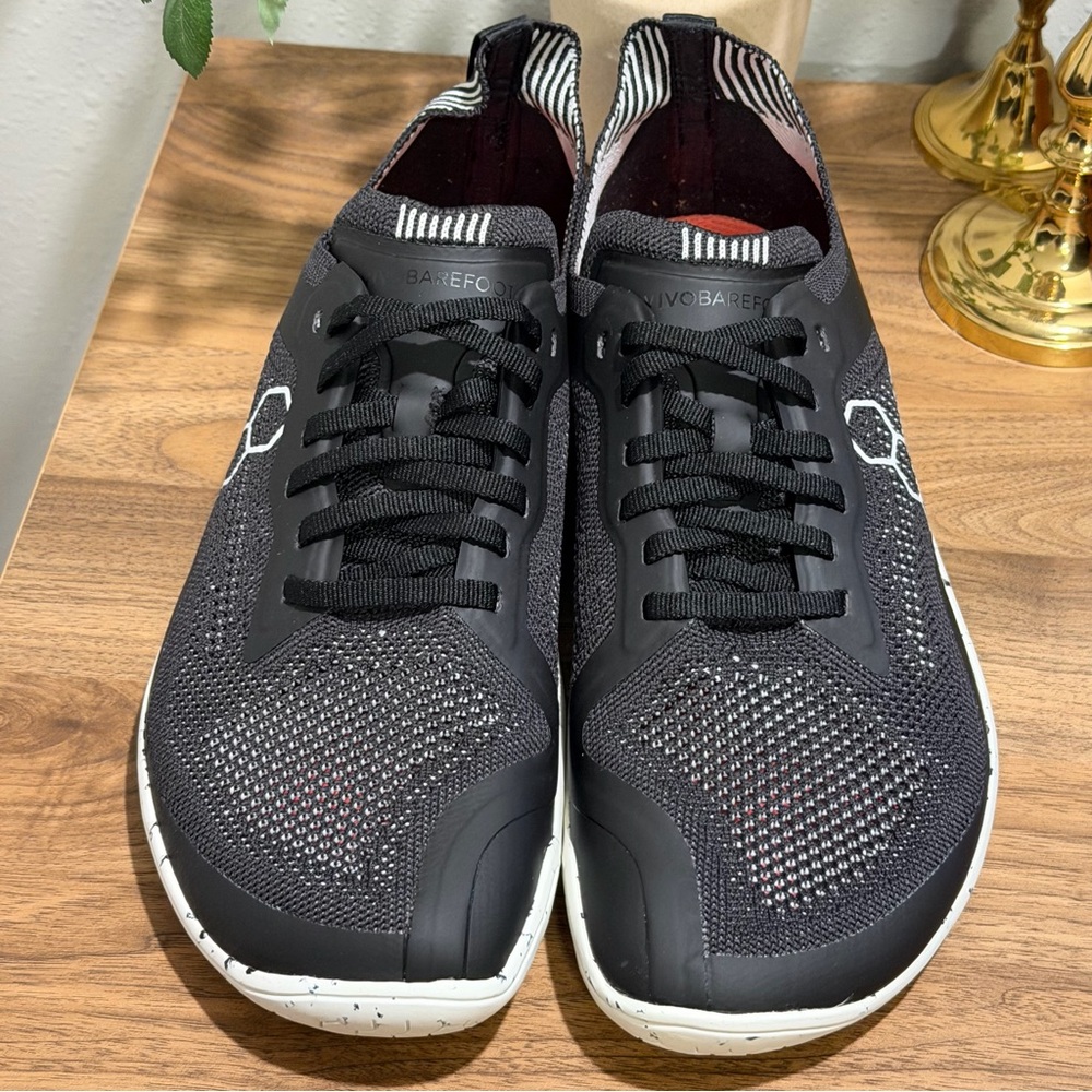 Vivobarefoot Men’s 44 Obsidian Geo Racer Knit Barefoot Shoes Performance Running - Picture 2 of 7